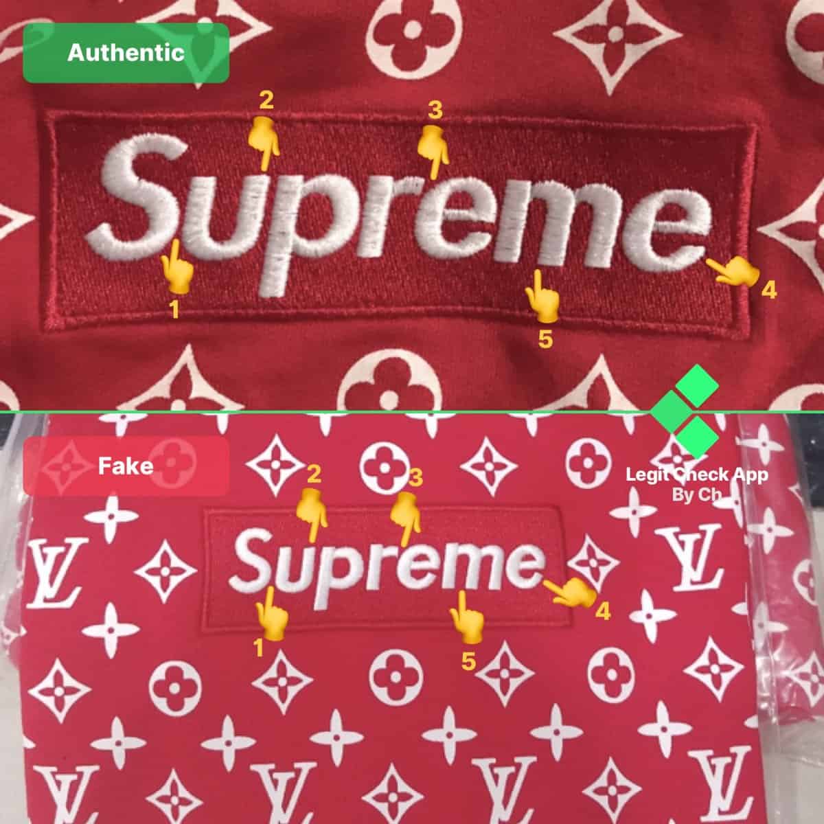 real vs fake supreme louis vuitton box logo hoodie