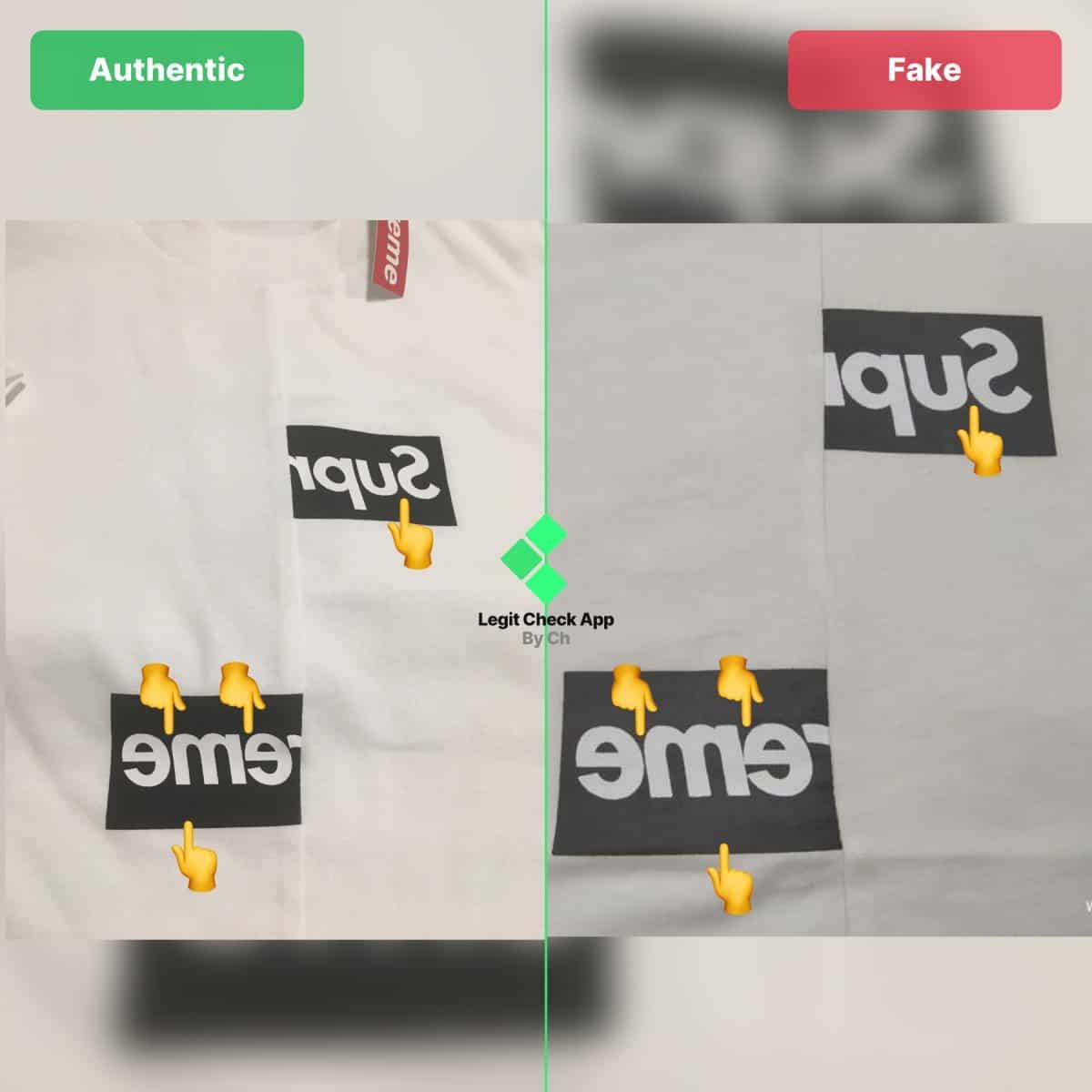 how to spot fake supreme cdg split box logos