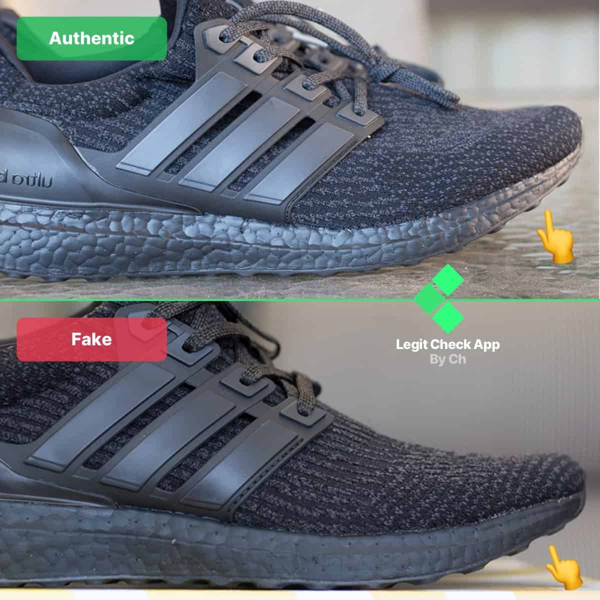 fake vs real ultraboost sneakers
