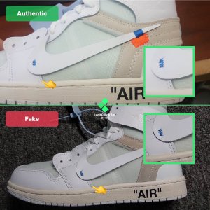 Off-White Air Jordan 1 NRG White Real Vs Fake - How To Spot fake OW AJ1 ...