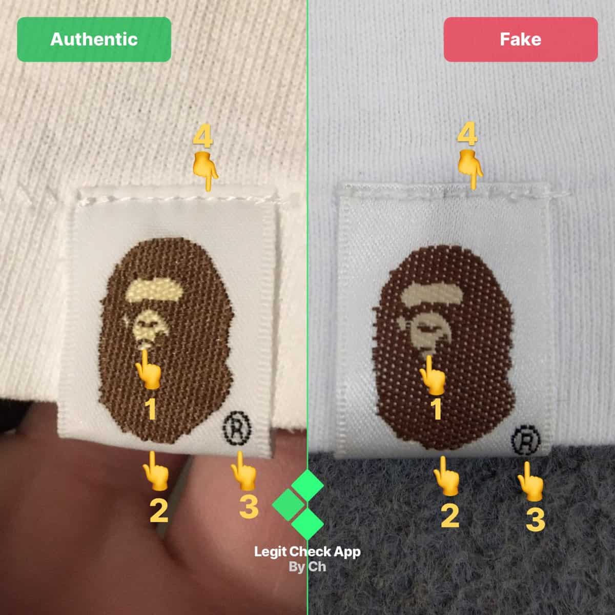 bape shirt fake vs real