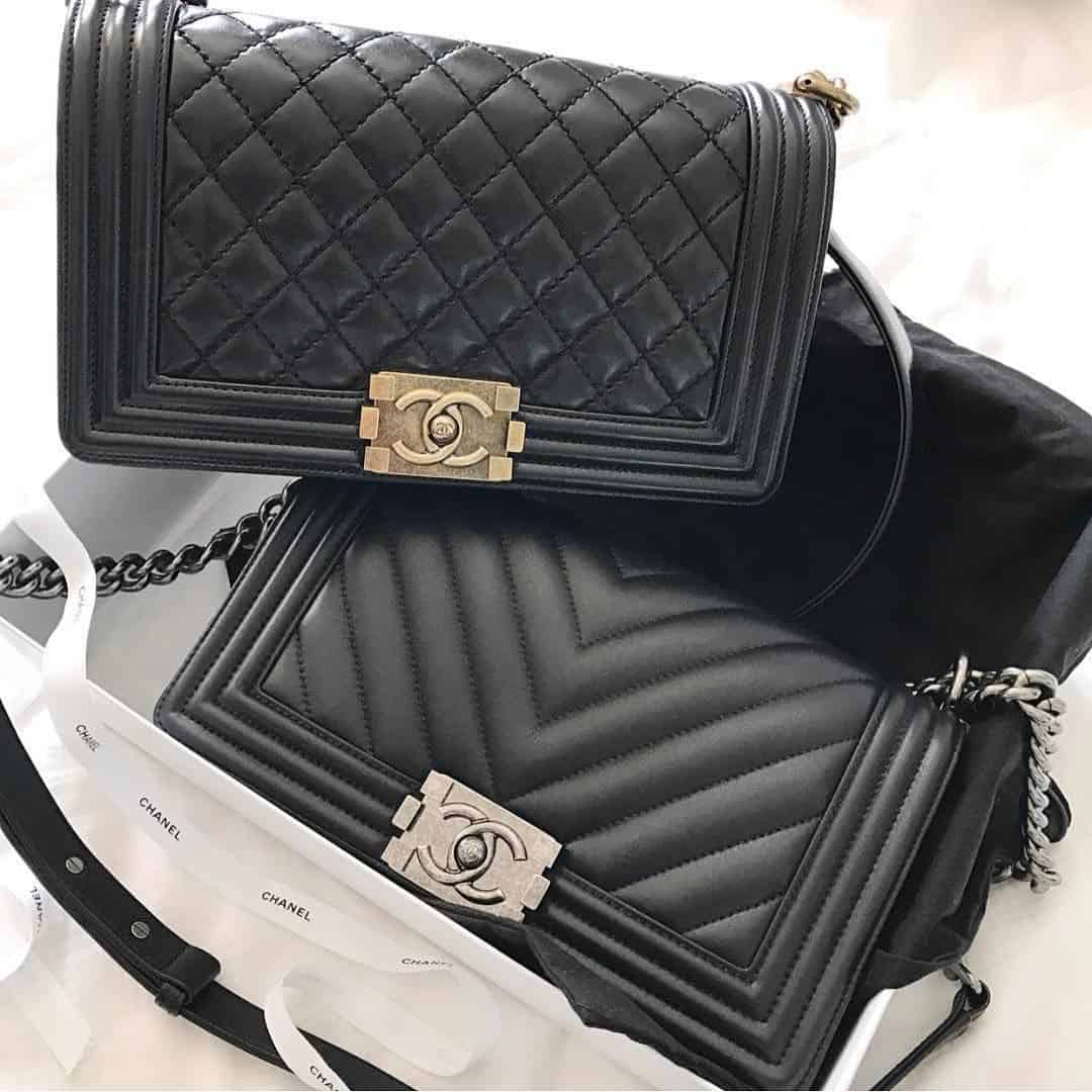 gold and black chanel bag authentic