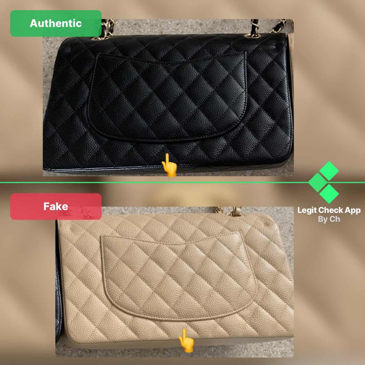 real vs fake chanel classic flap bag