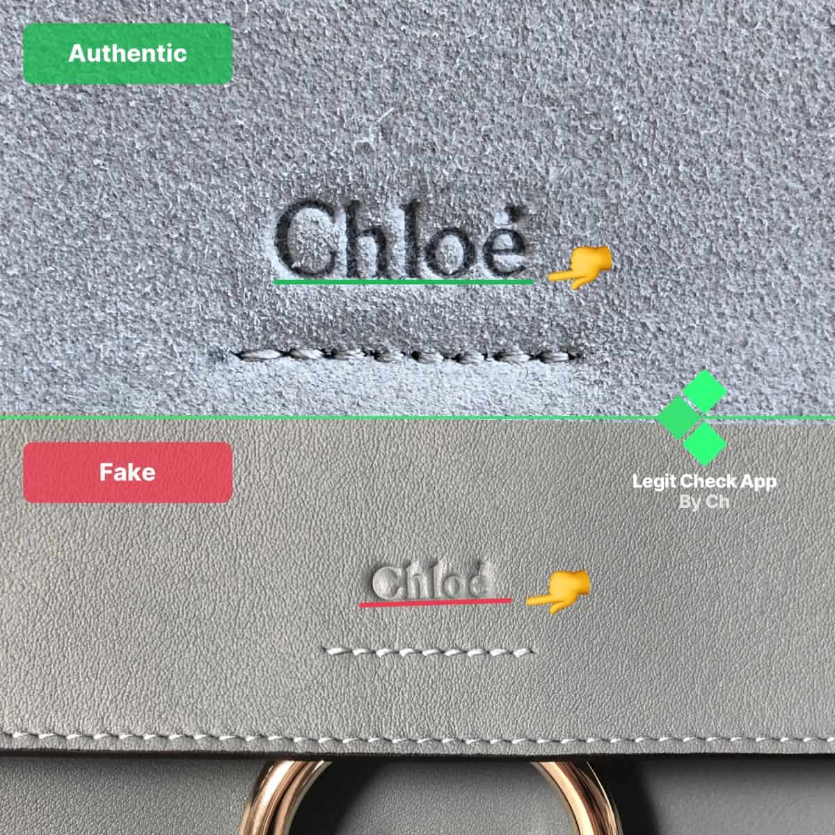 real vs fake Chloe faye bags