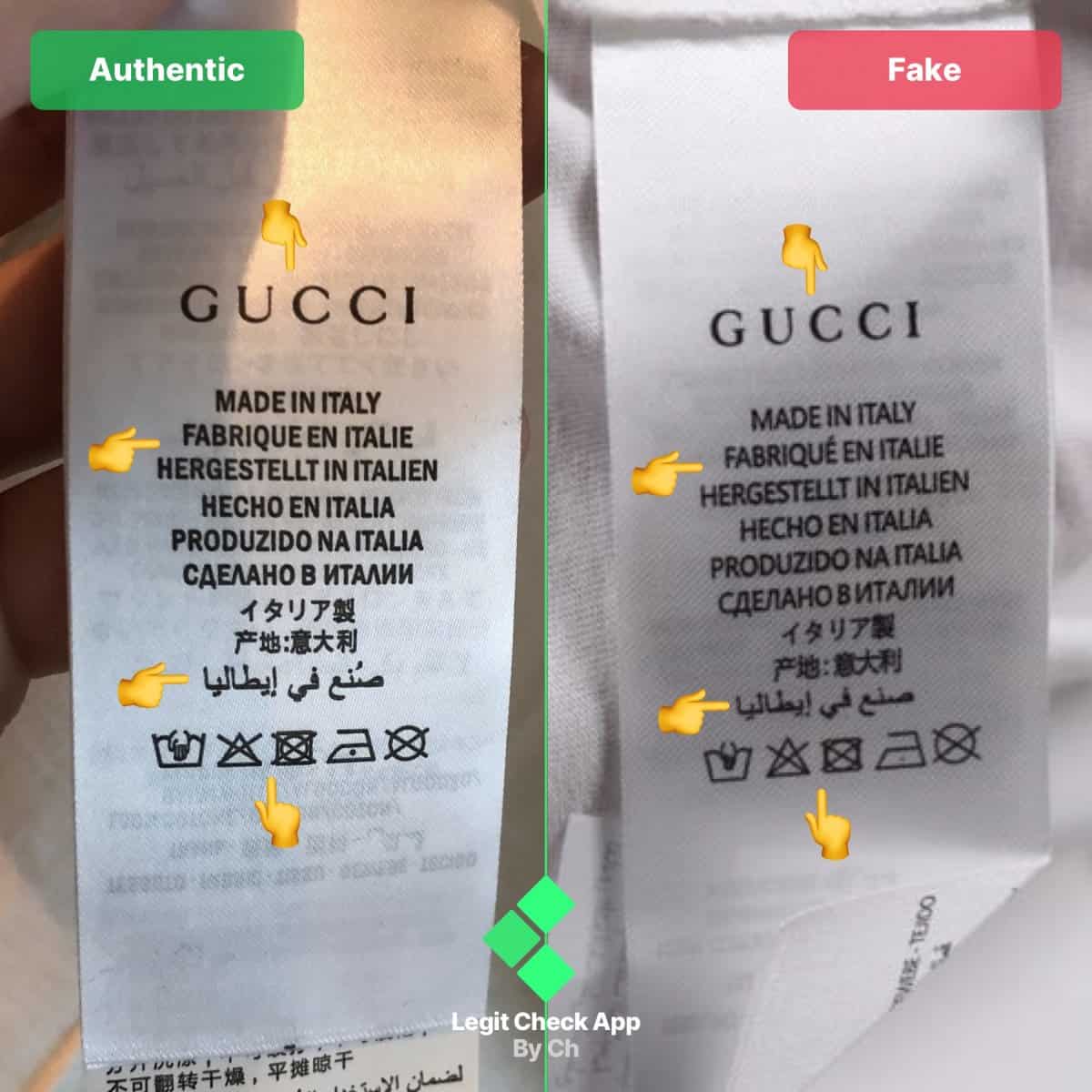 how to spot fake gucci t-shirts