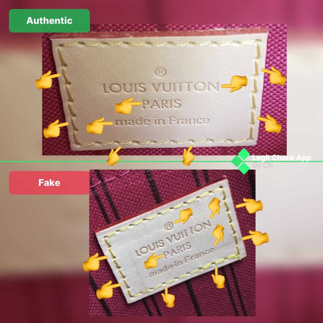 how to spot real vs fake louis vuitton neverfull