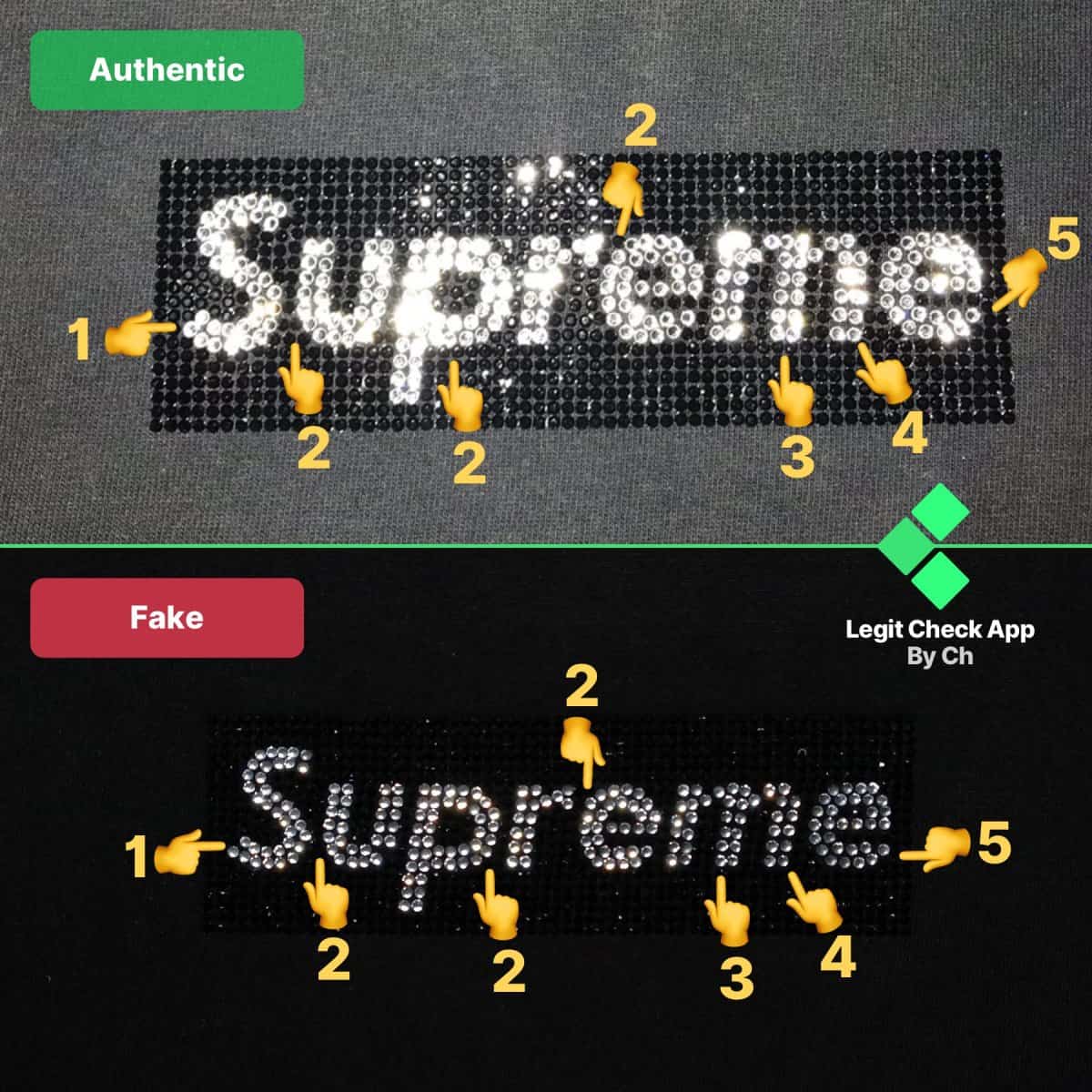 how to spot fake supreme swarovski box logos