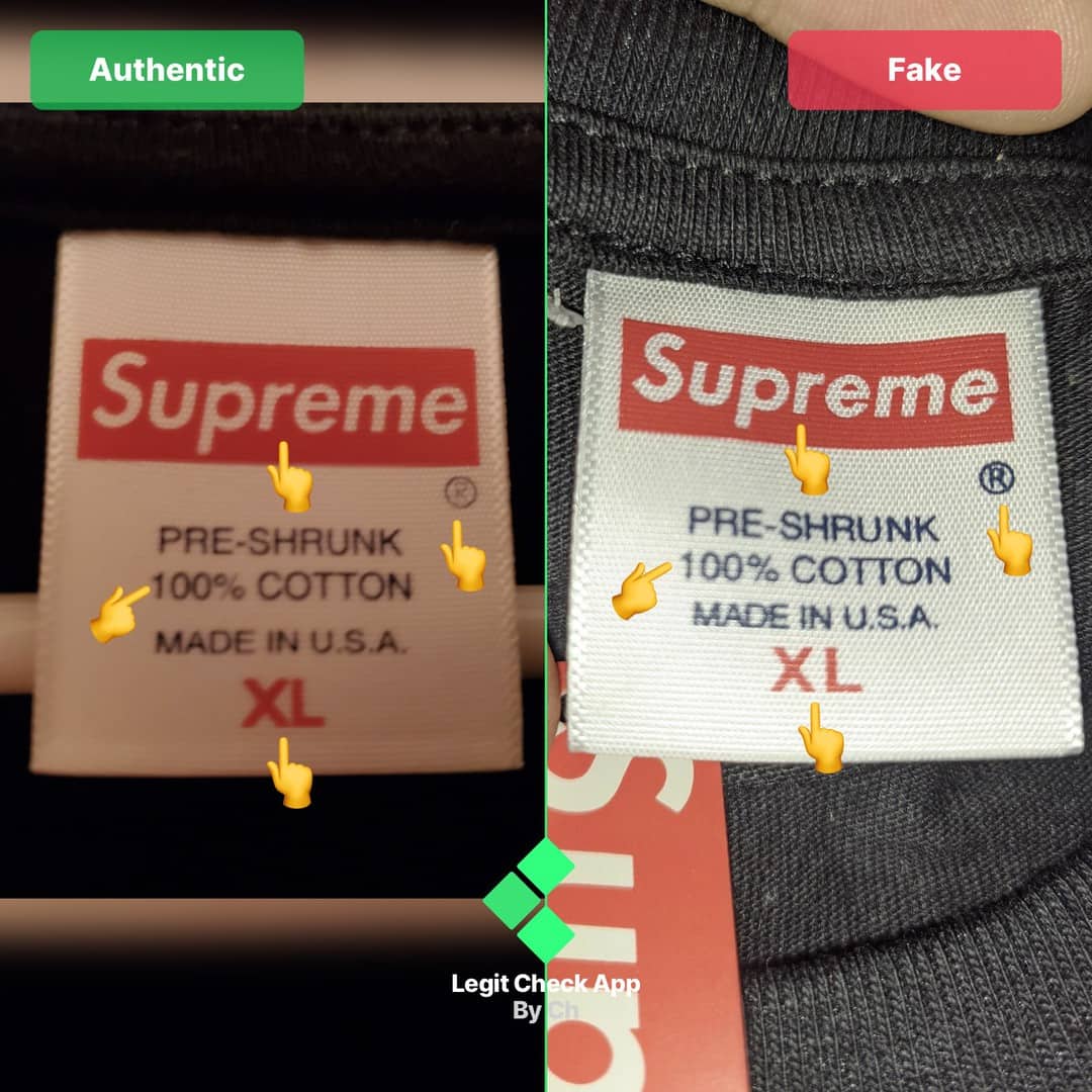 tag supreme original vs fake