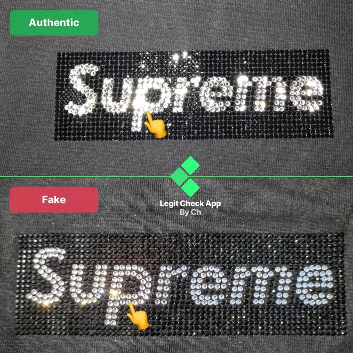 supreme swarovski box logo fake vs real guide