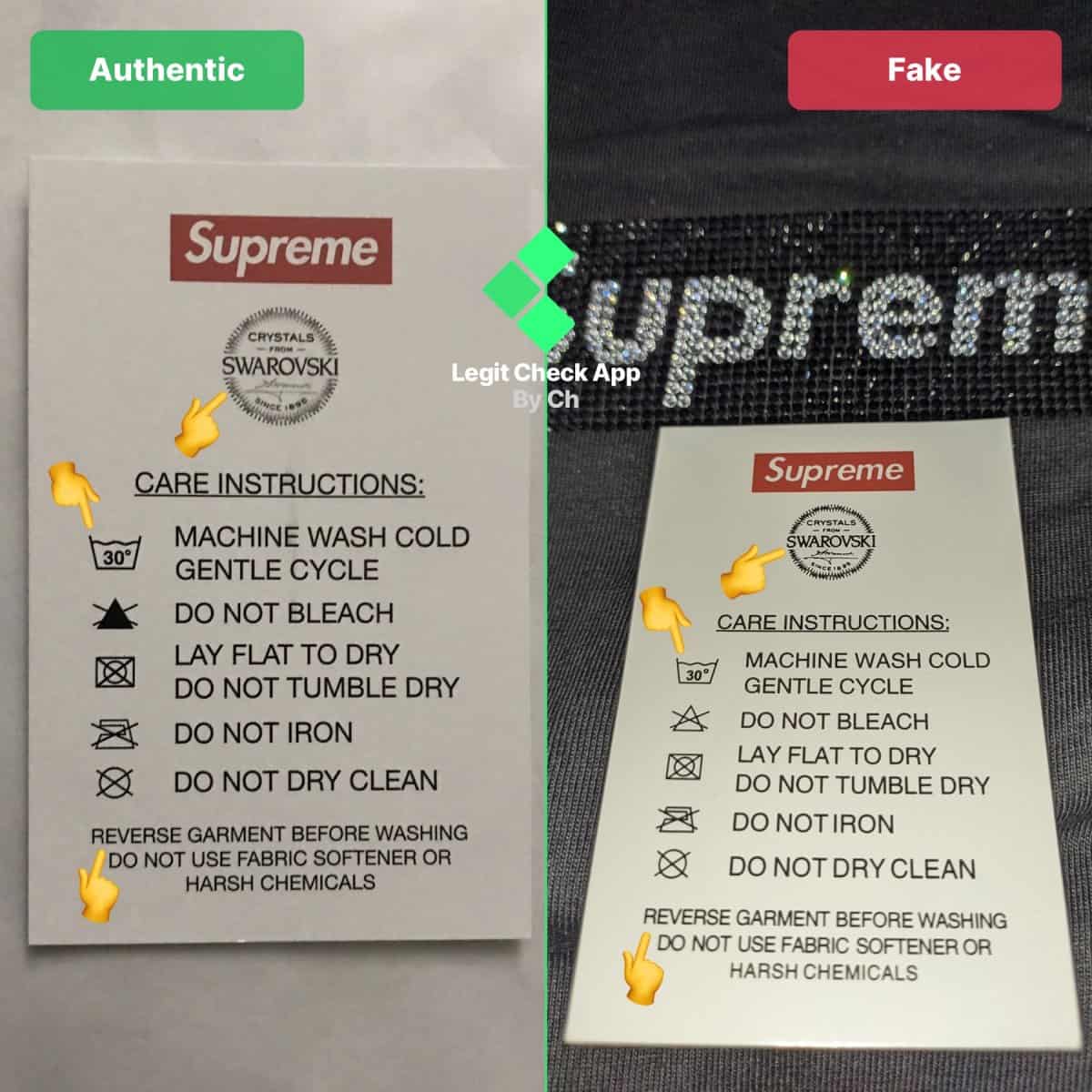real vs fake supreme swarovski box logo guide