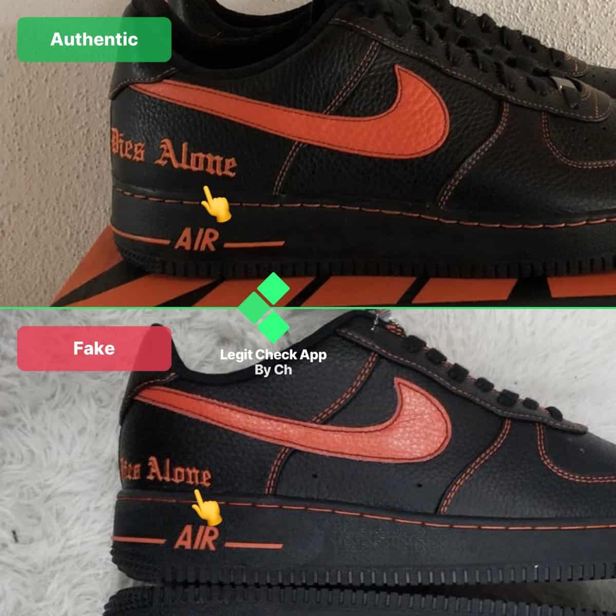 How To Spot Fake Air Force 1 Vlone 