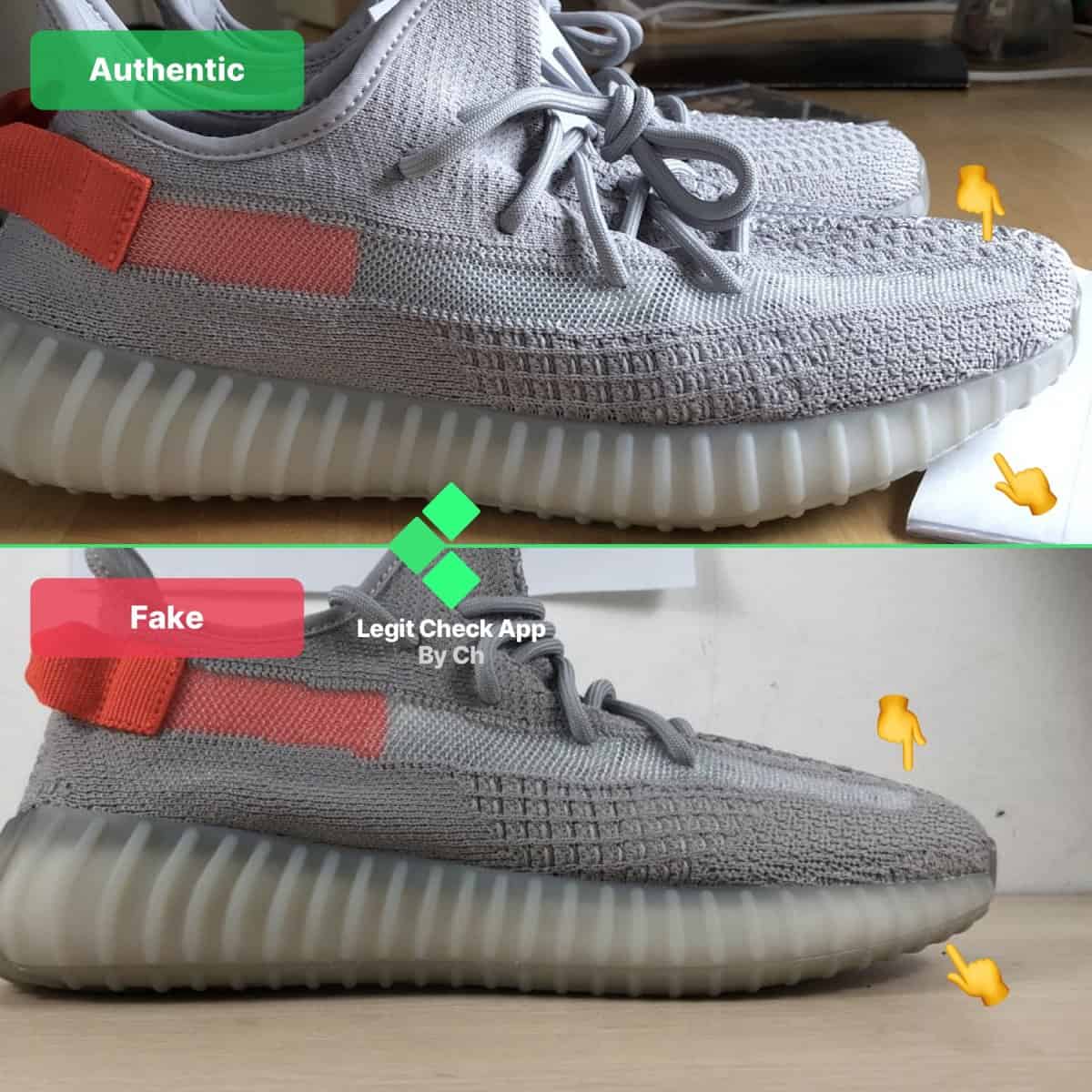 fake vs real yeezy tail light
