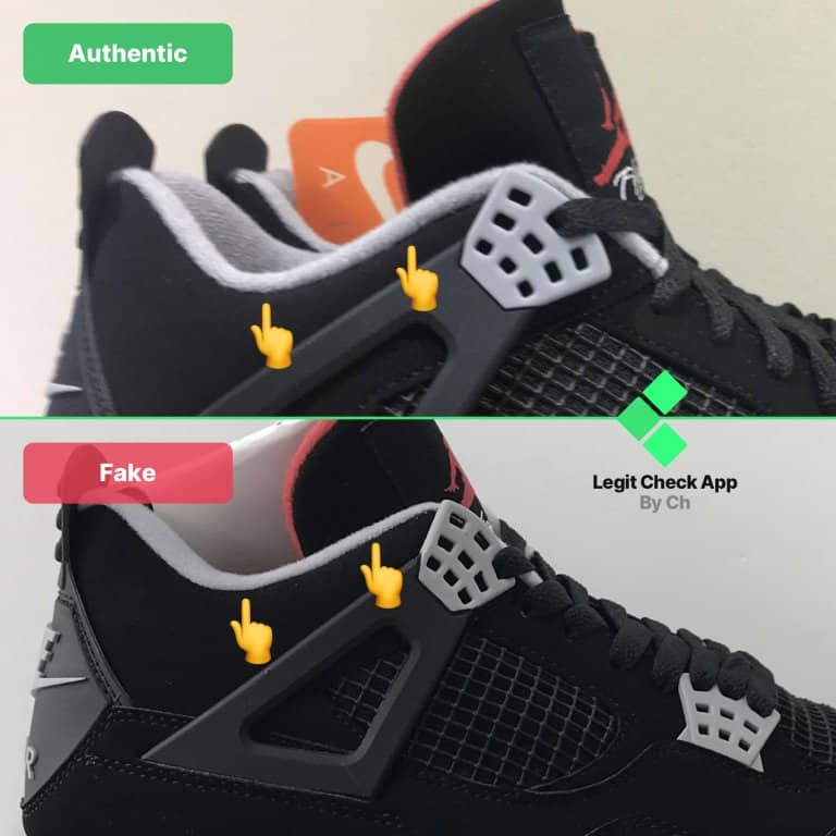 jordan 4 bred 2019 fake vs real