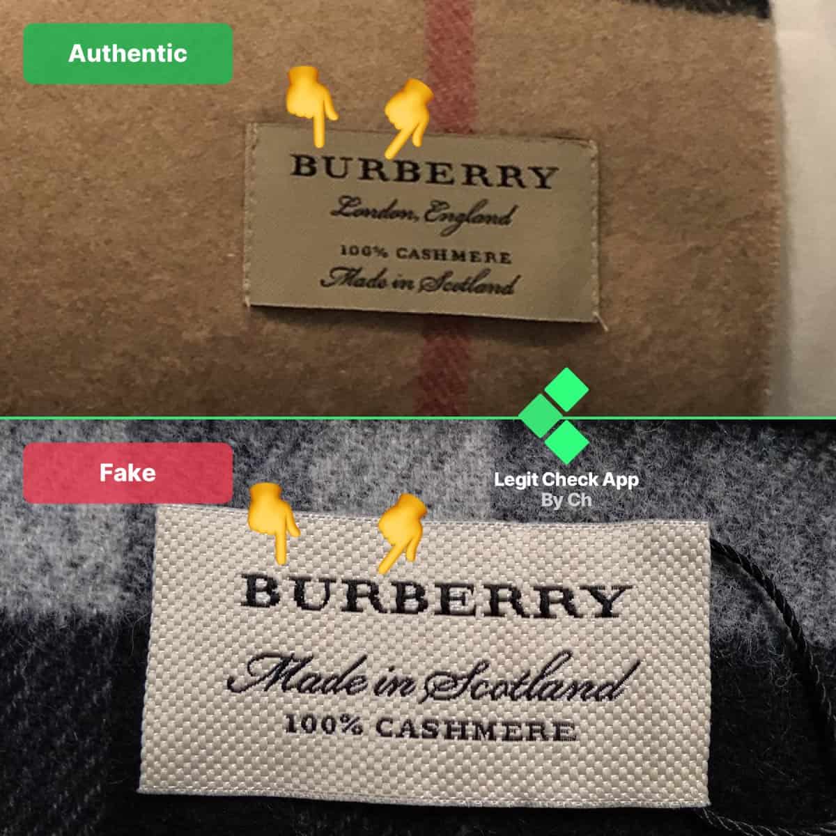 шарф burberry fake vs real
