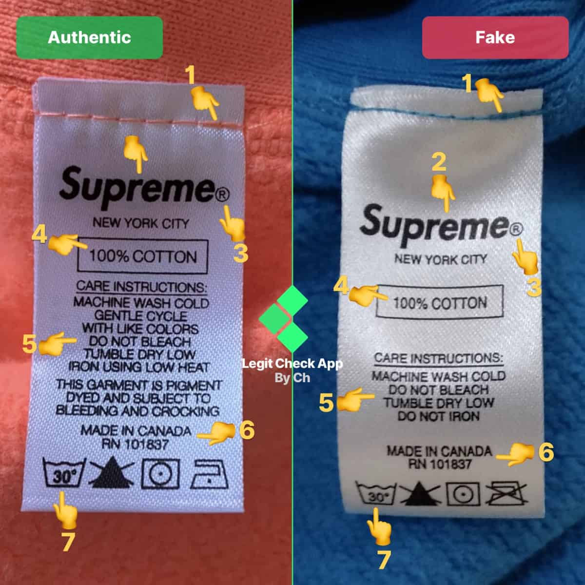supreme crewneck fake vs real