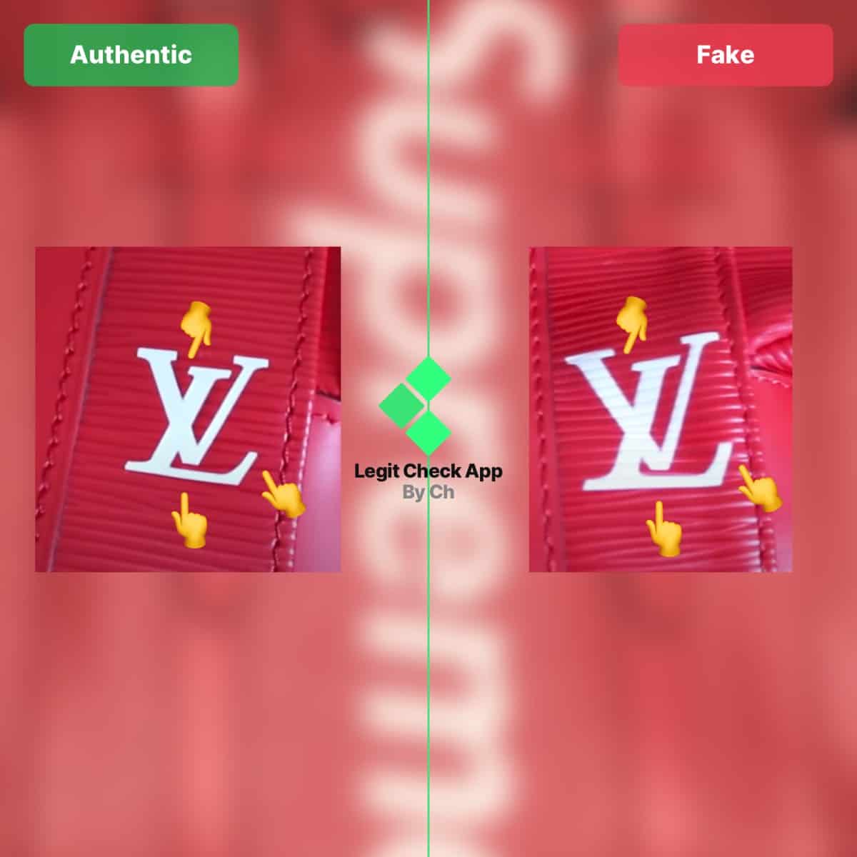 Real Supreme Louis Vuitton Red Backpack