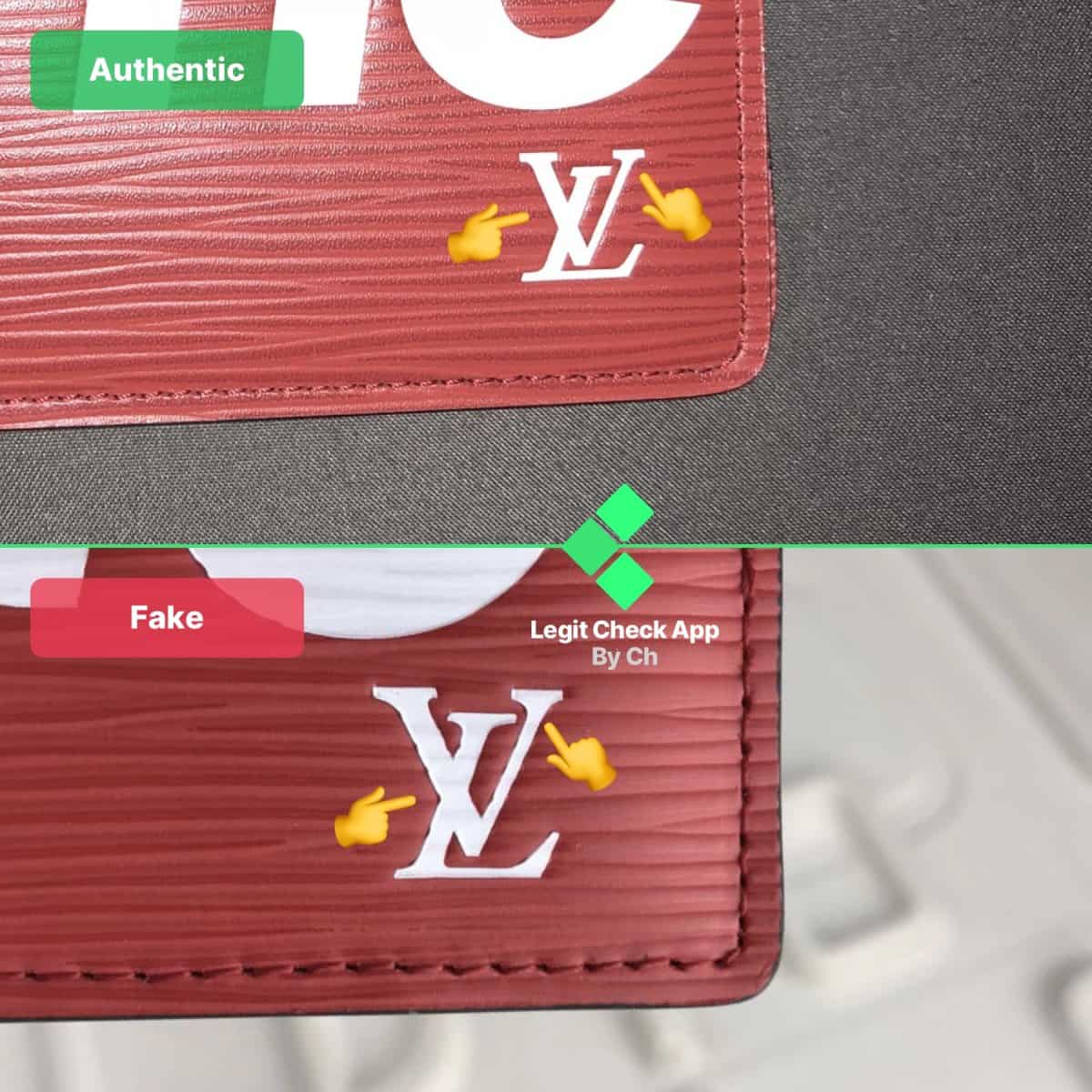 how to spot fake supreme lv wallets