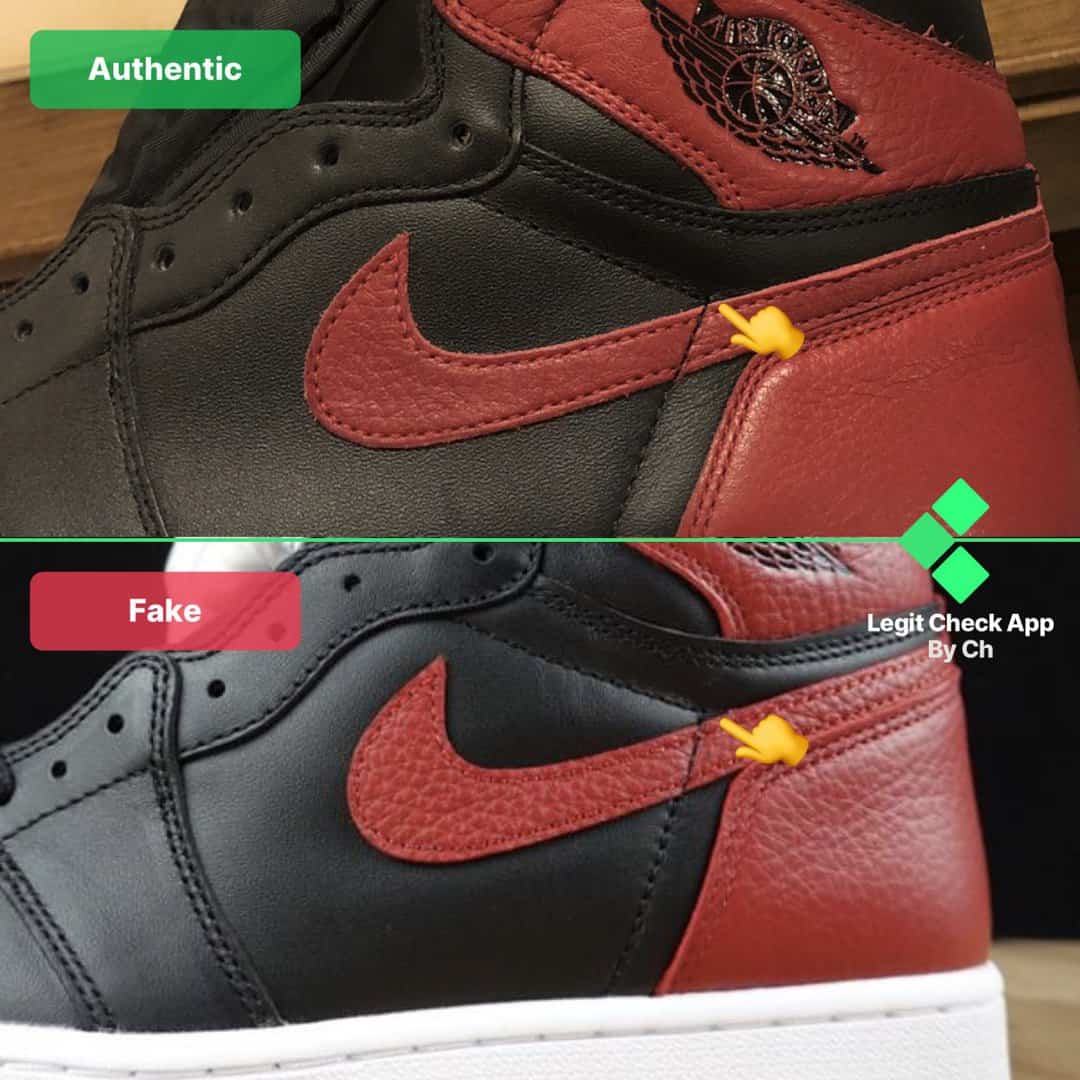 How To Spot Fake Air Jordan 1 Bred Banned (Newer Releases) - Legit 