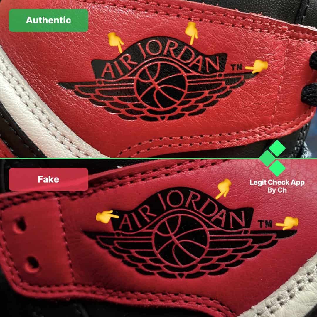 real vs fake jordan 1 bred toe