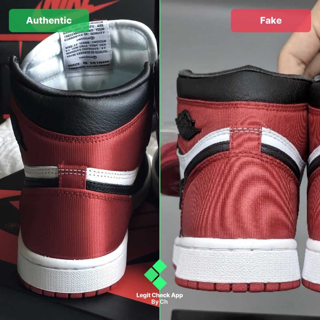 How To Spot Fake Air Jordan 1 Satin Black Toe - Real Vs Fake AJ1 Satin ...