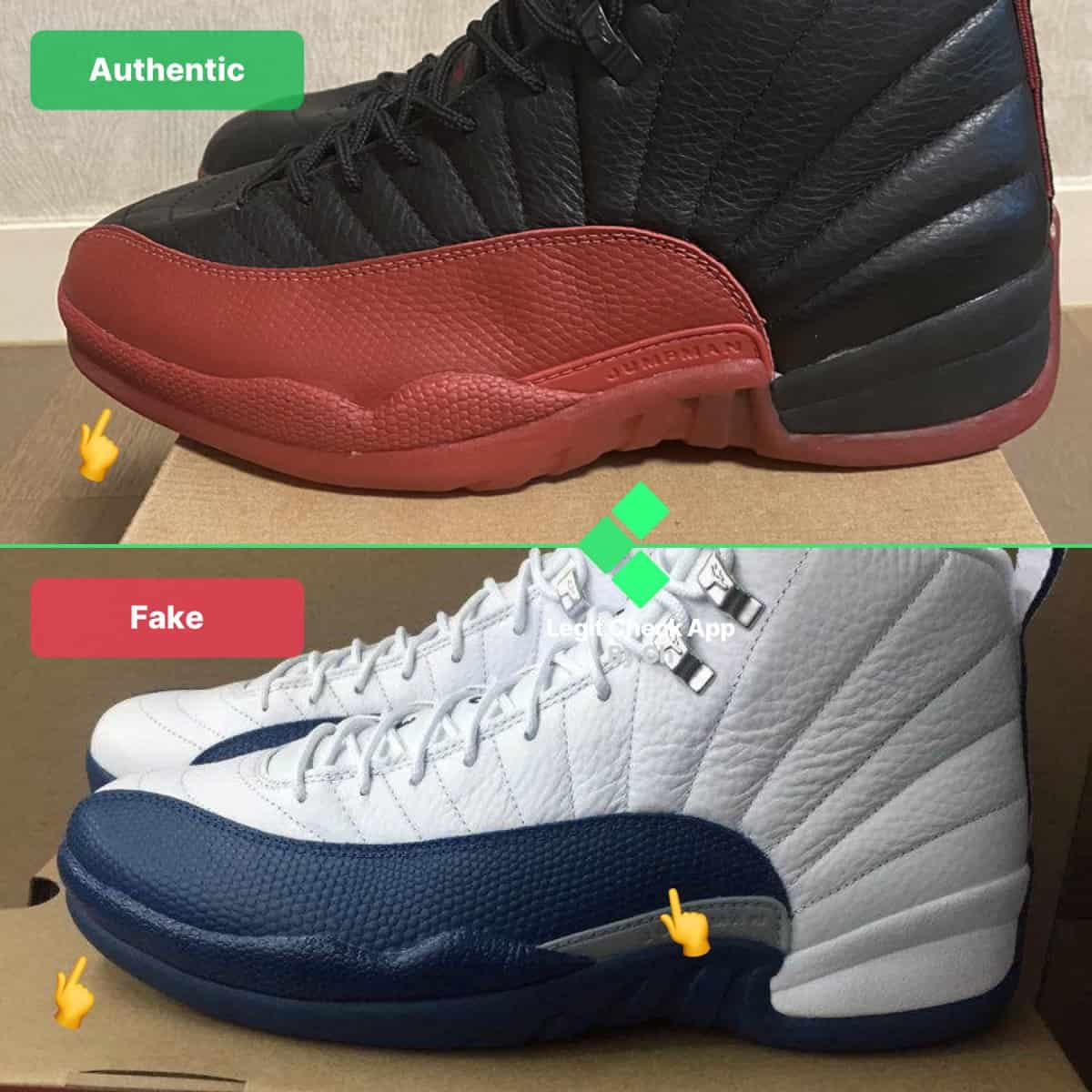 real vs fake Air Jordan 12