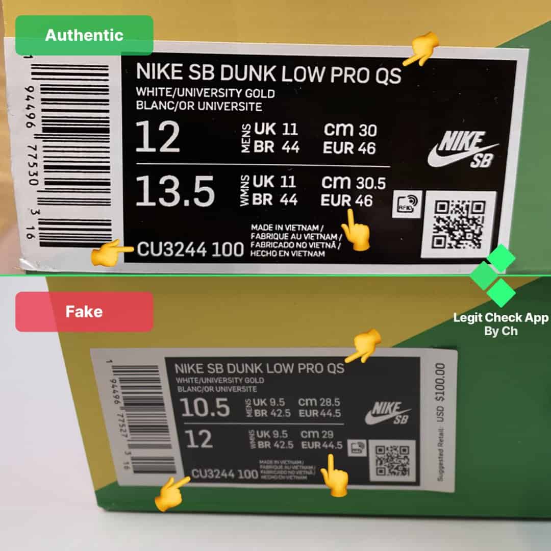 Nike SB Chunky Dunky Real vs Fake Box