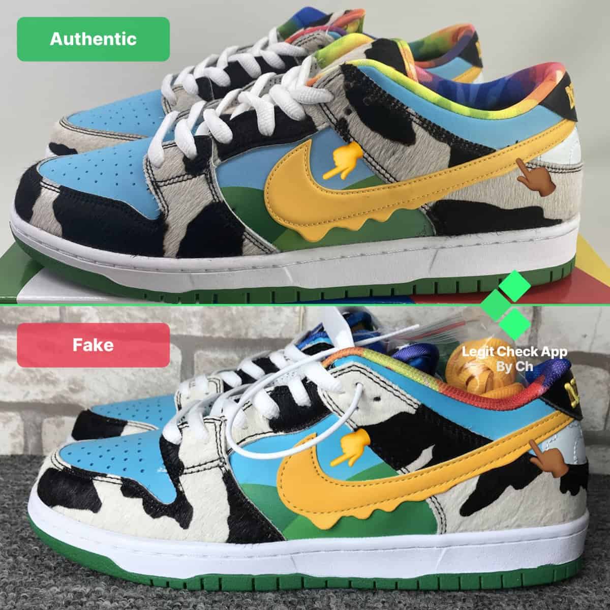 Fake Vs Real Nike SB Dunk Low Ben & Jerry's Chunky Dunky CU3244 