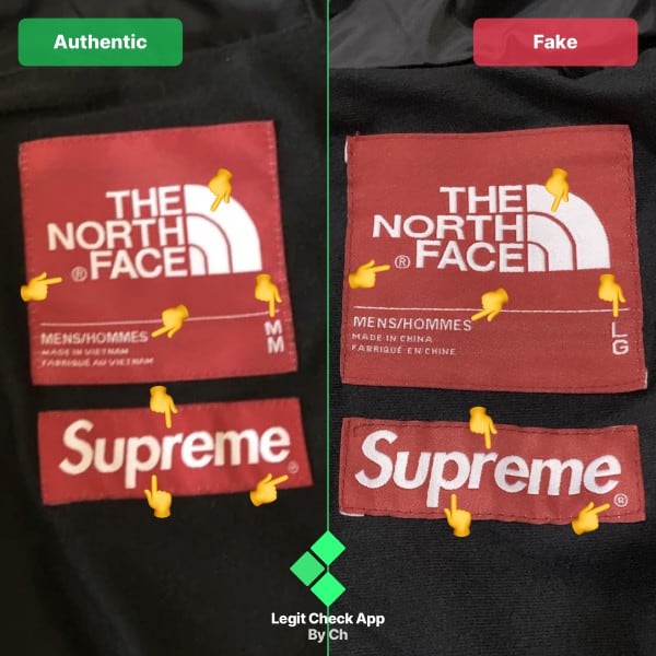 tag supreme original vs fake