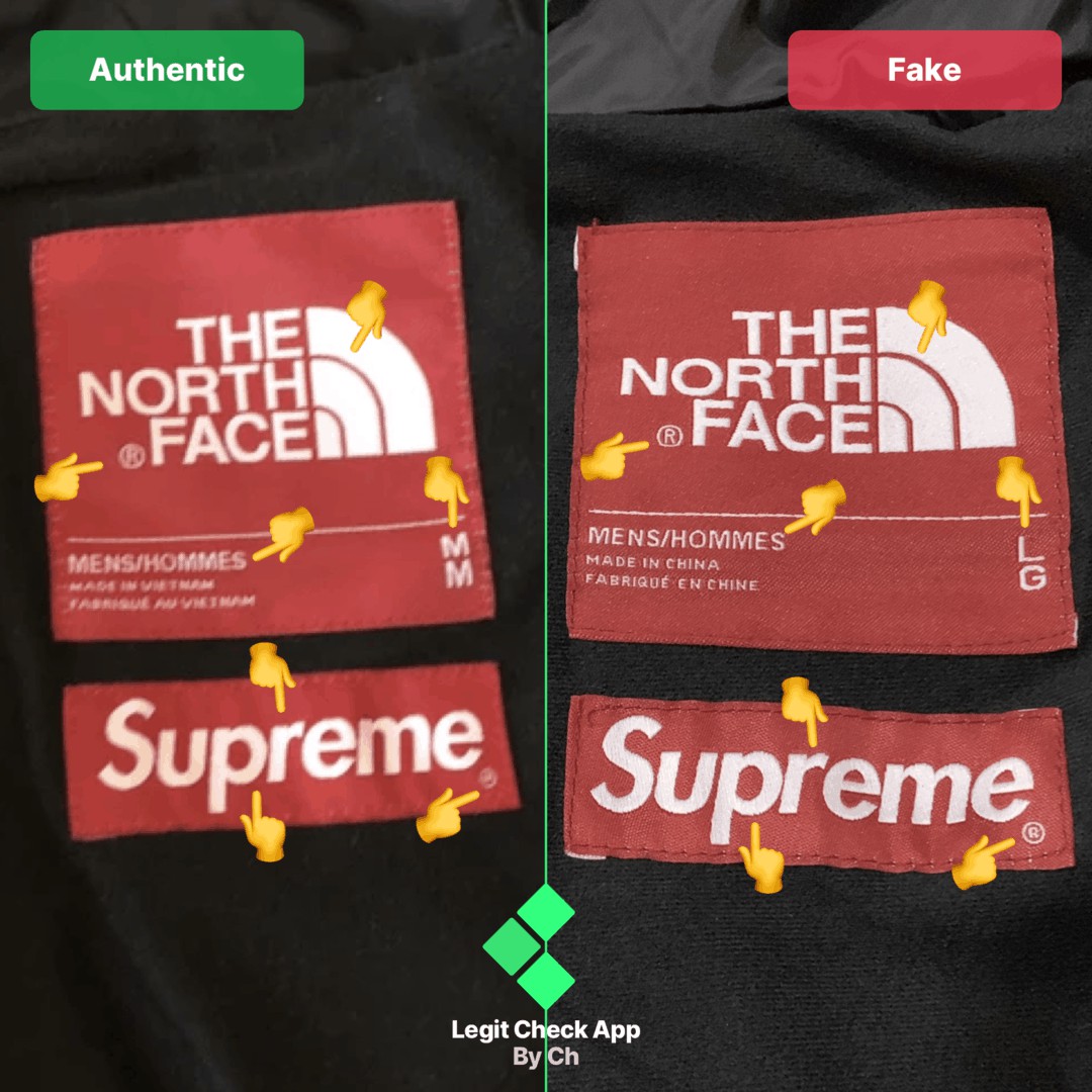 Real Vs Fake: Supreme x The North Face (Metallic Parka)