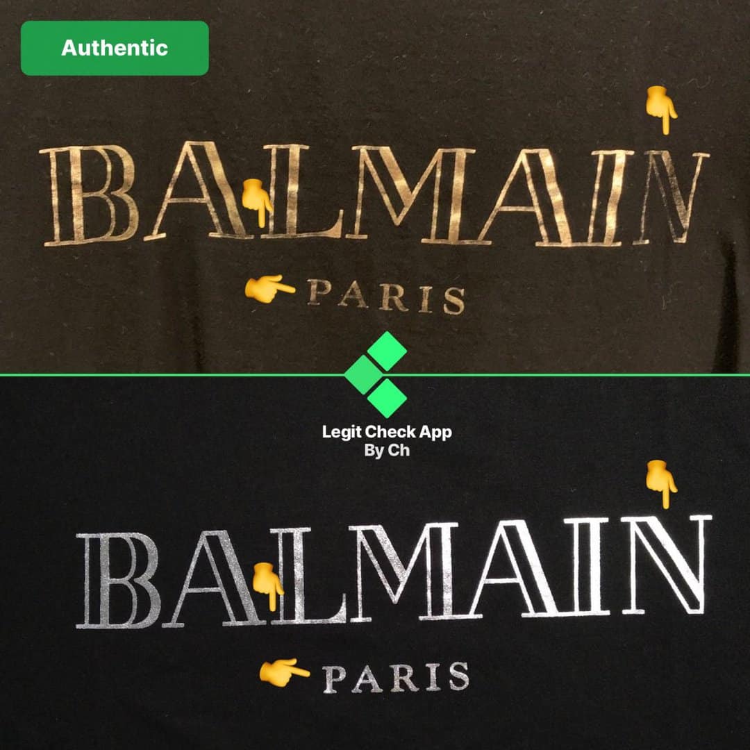 balmain t-shirt fake vs real