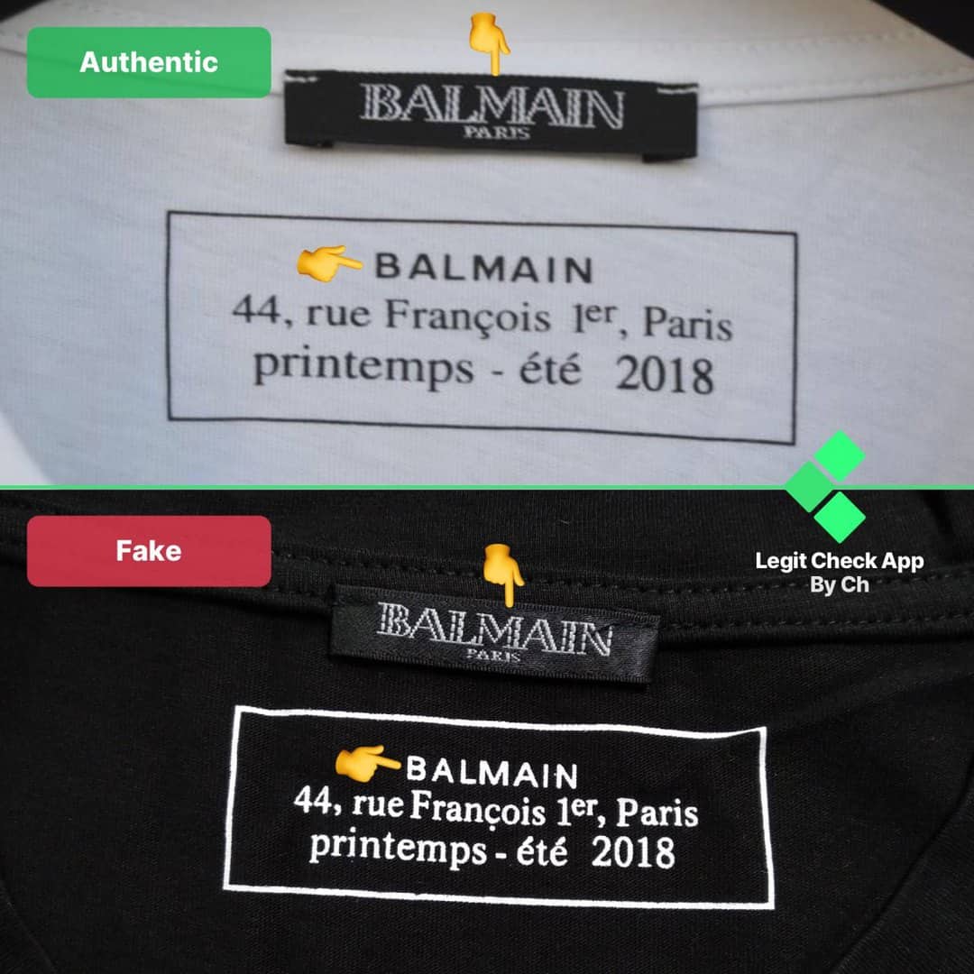 balmain t-shirt real vs fake