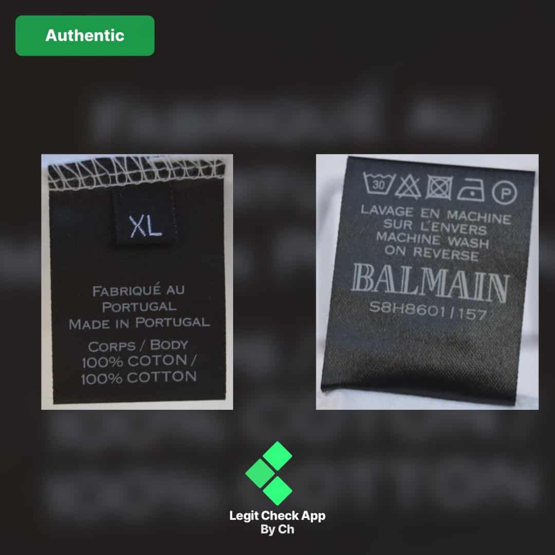 real vs fake balmain logo tee