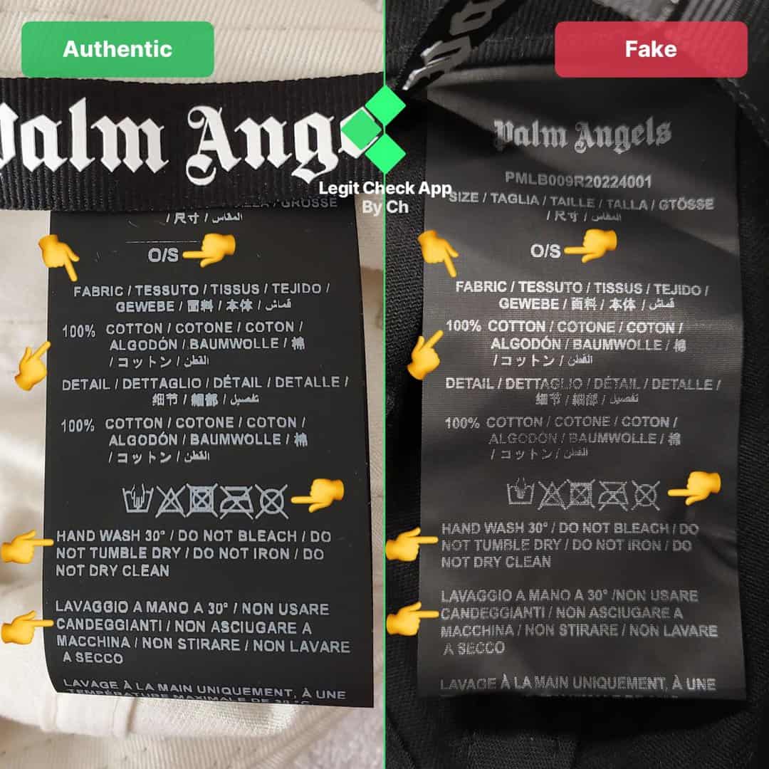 fake vs real Palm Angels cap