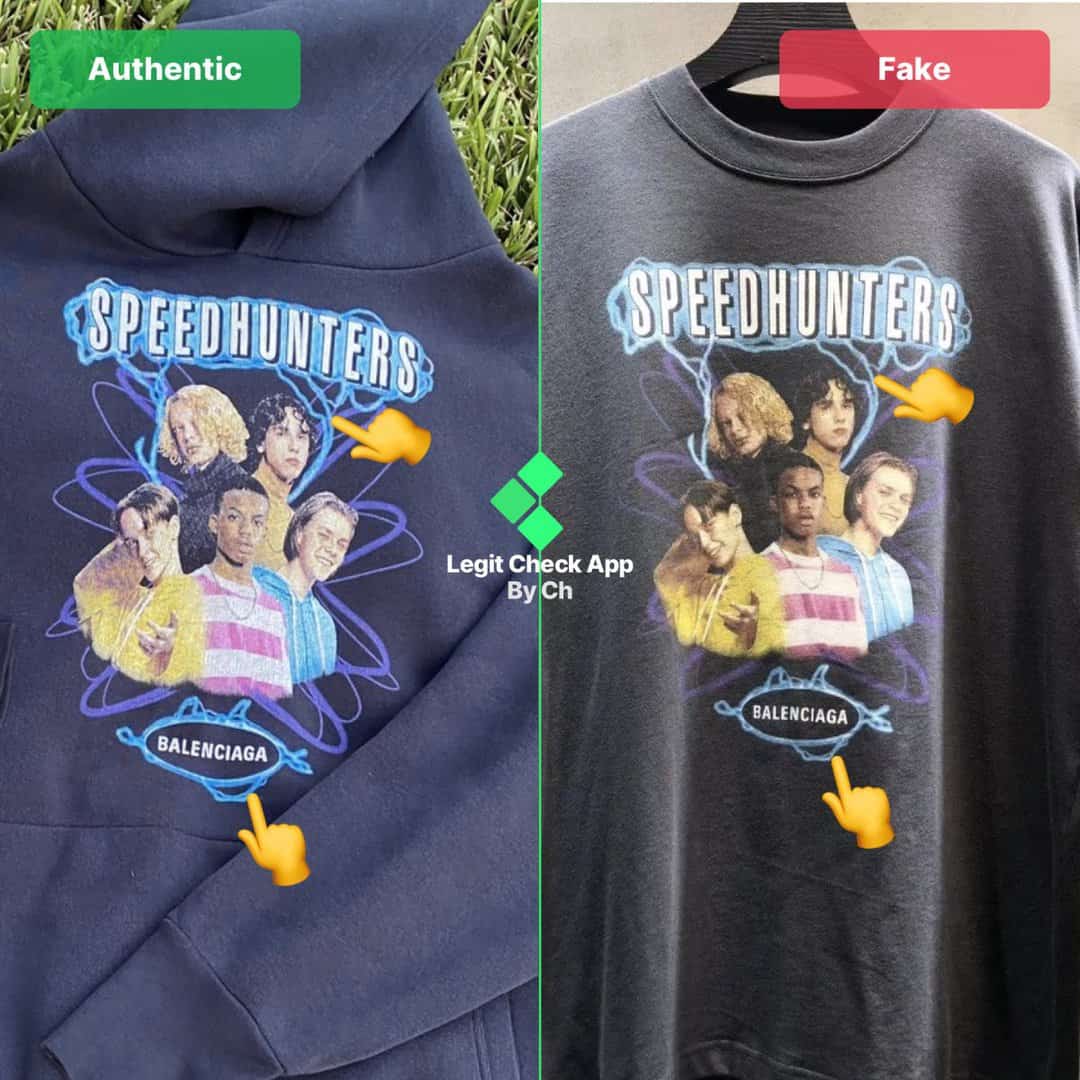 real vs fake balenciaga t-shirt