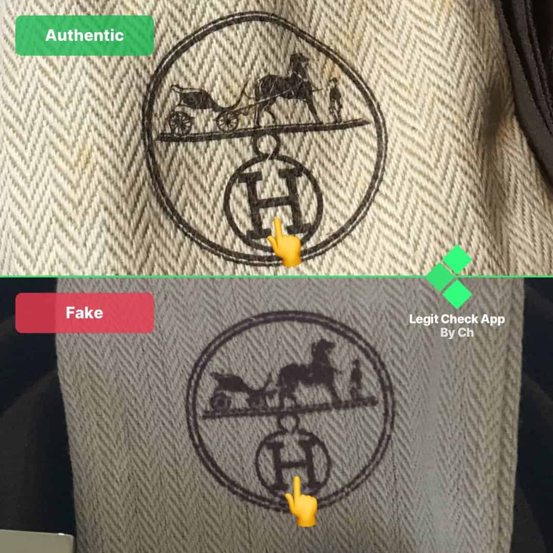Hermes Dust Bag Real vs Fake Logo