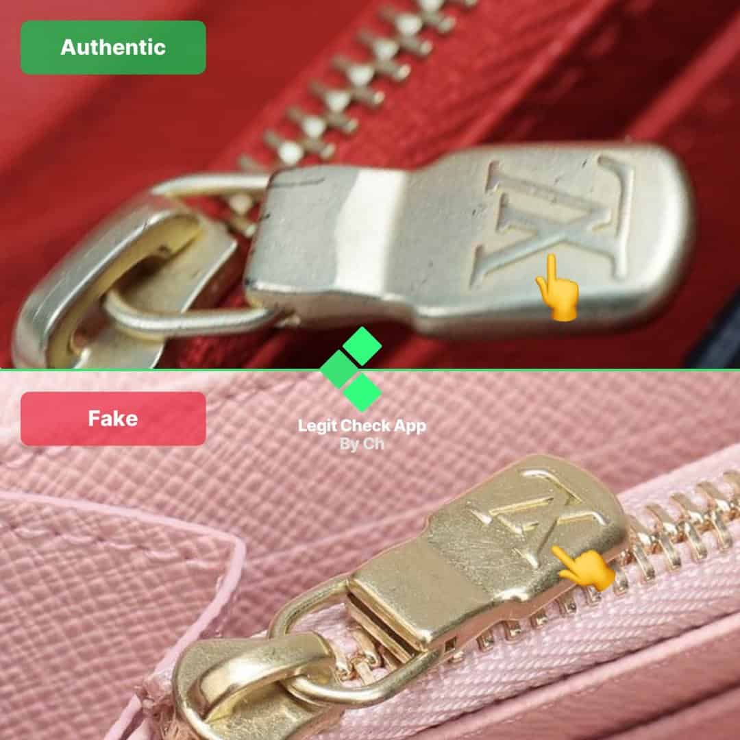 lv zipper wallet real vs fake