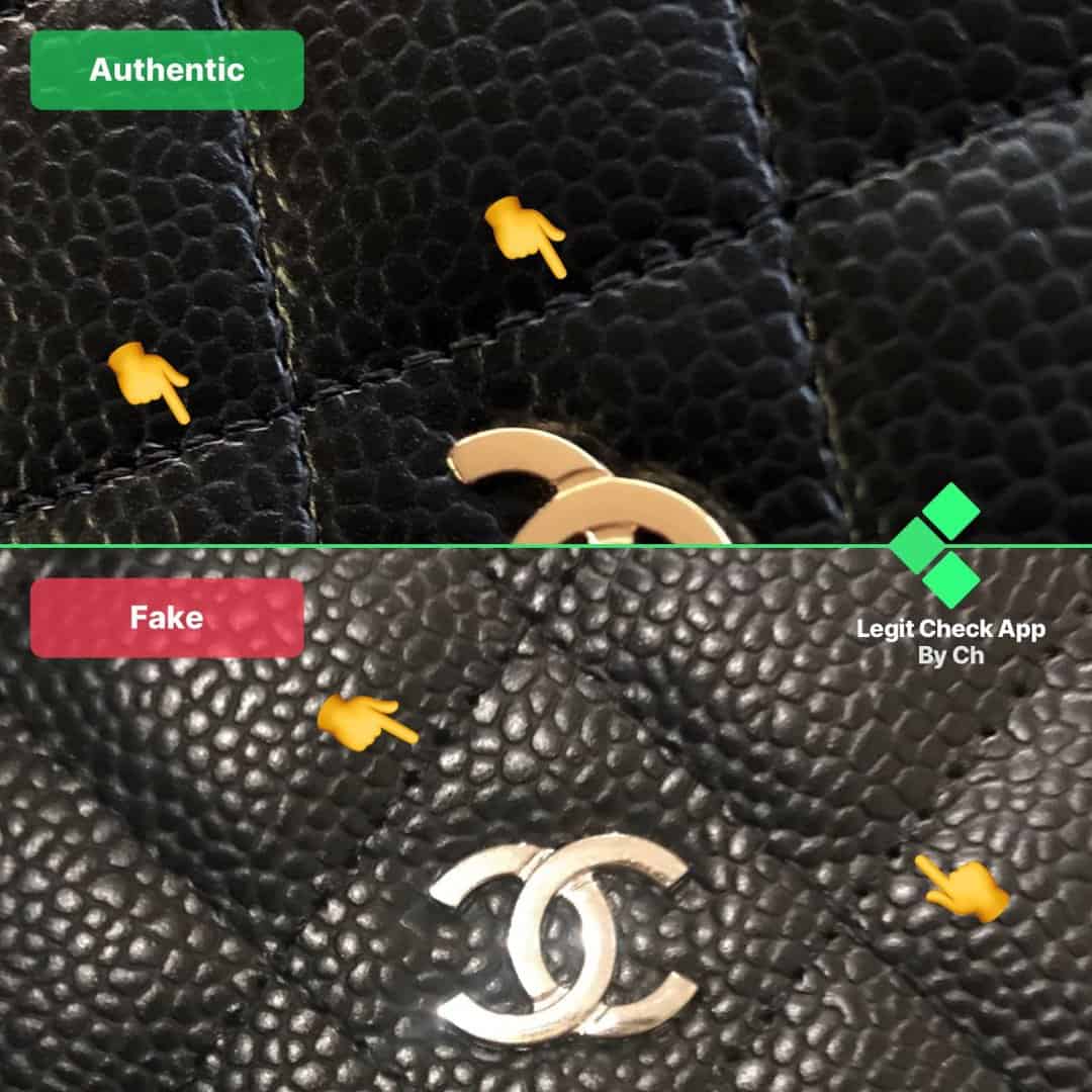 Chanel WOC bag Real vs Fake Stitching