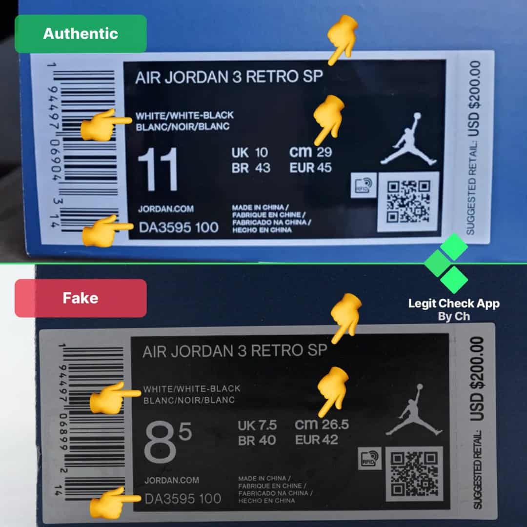 fragment air jordan 3 real vs fake