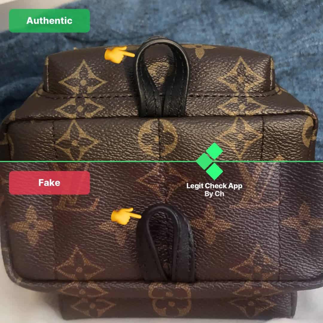 fake vs real louis vuitton palm springs backpack