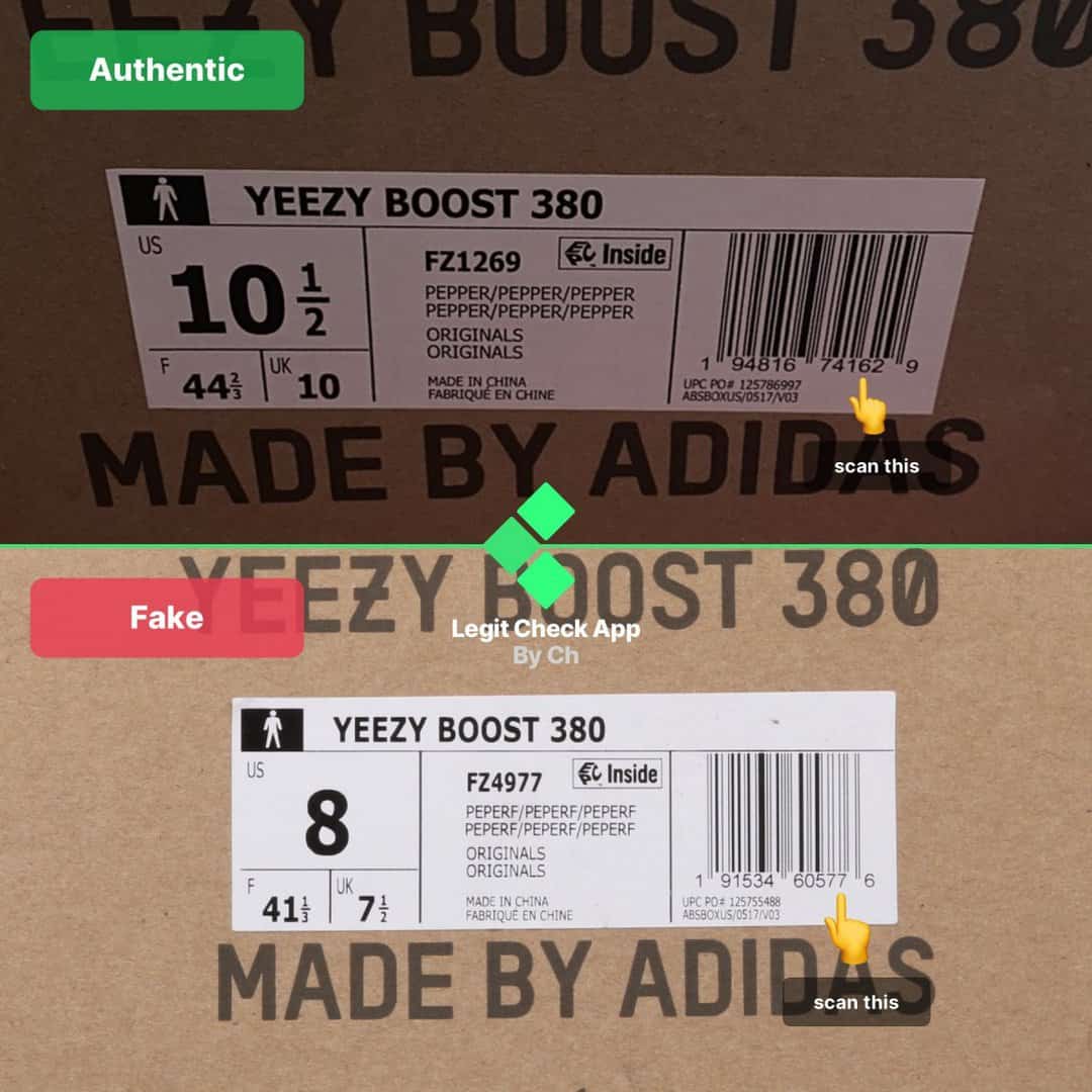 yeezy boost 380 pepper real vs fake