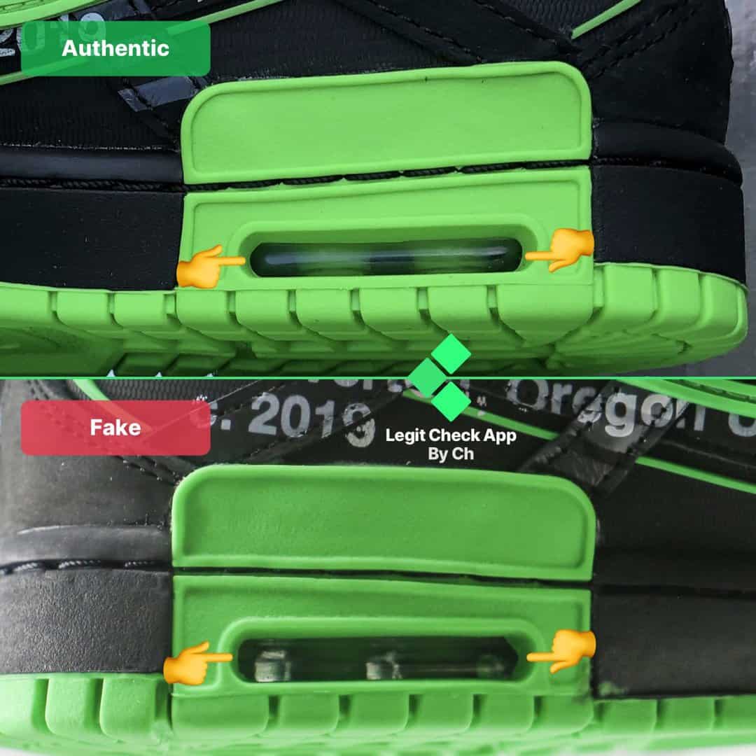 off-white rubber nike dunk real vs fake