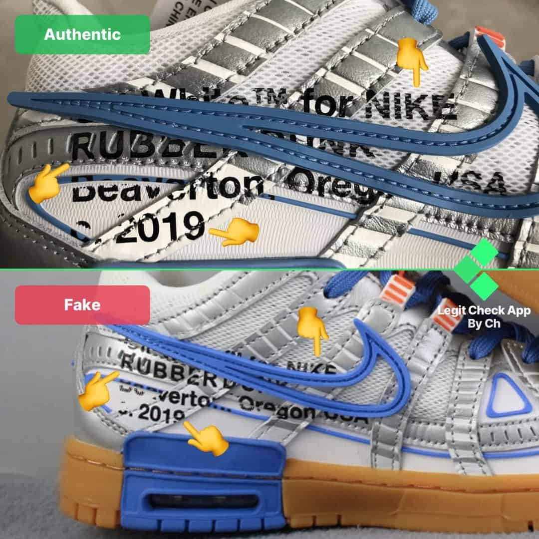 off-white rubber dunk real vs fake