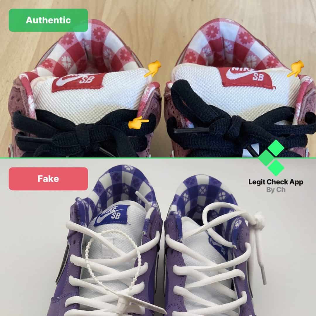 fake vs real purple lobster dunk