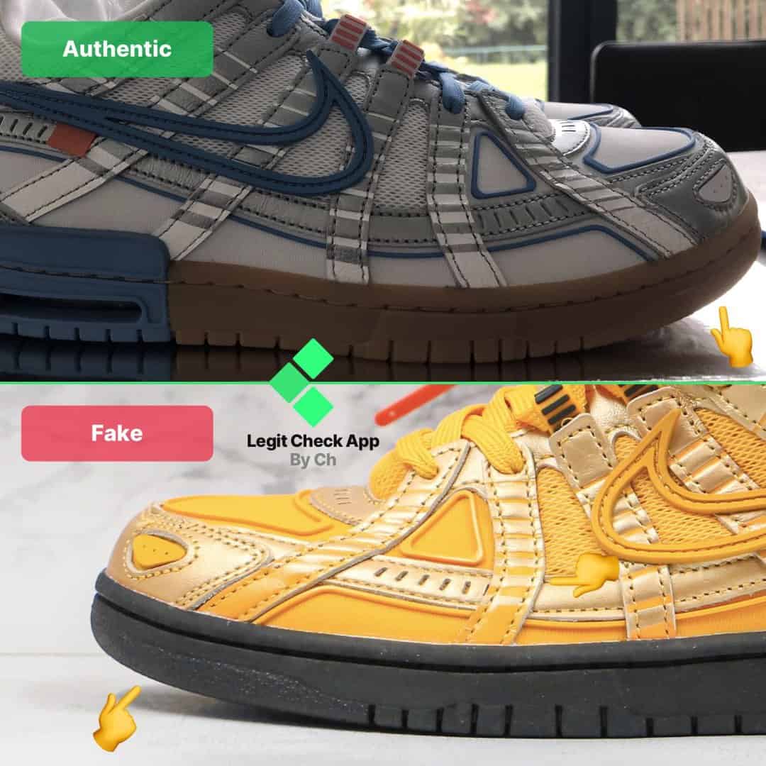 real vs fake ow rubber dunk