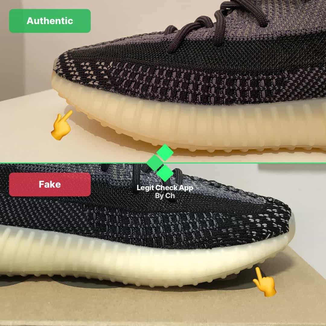 yeezy carbon fake vs real
