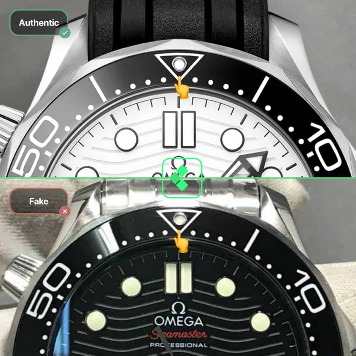 how to tell a fake omega seamaster diver