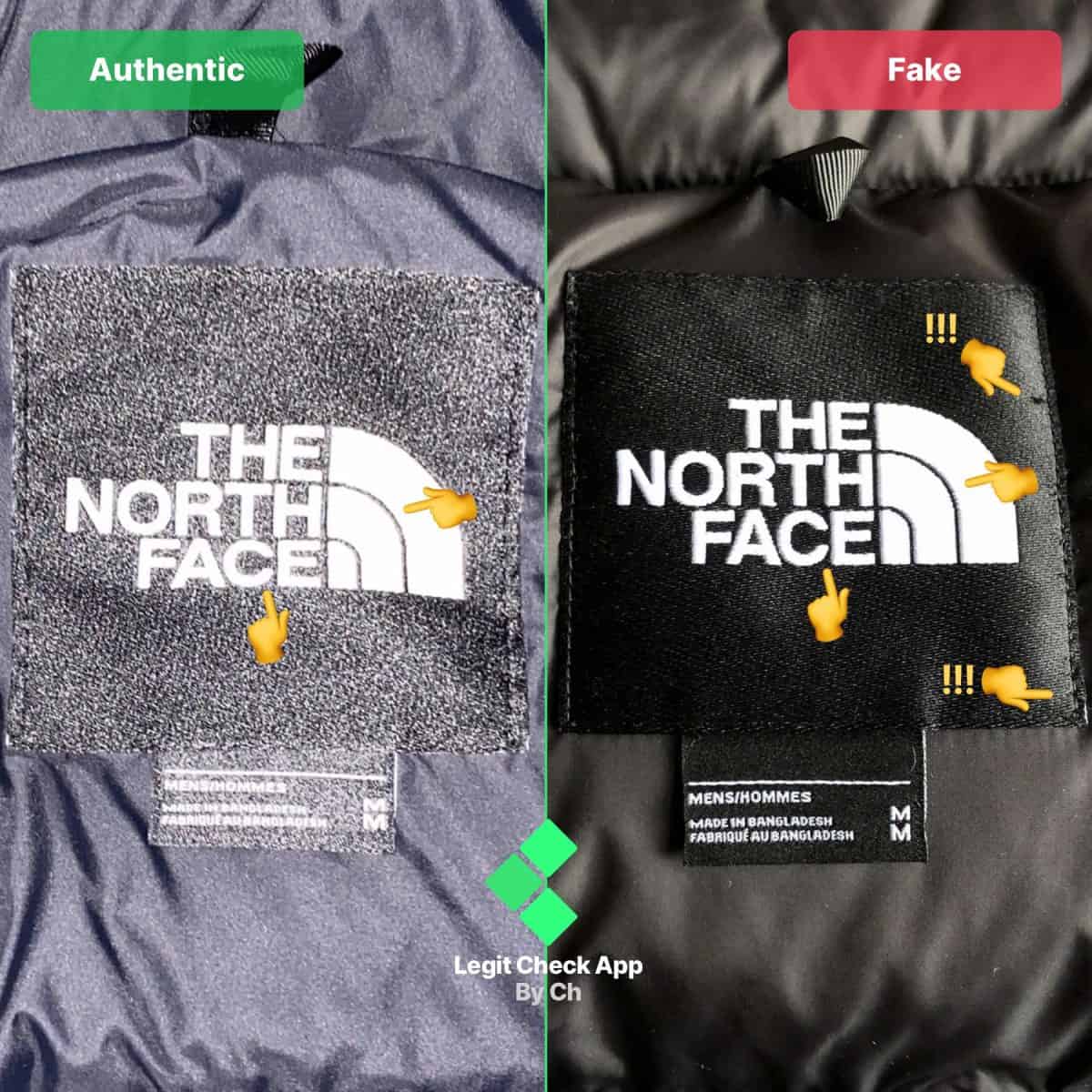 how to see fake tnf the north face jackets