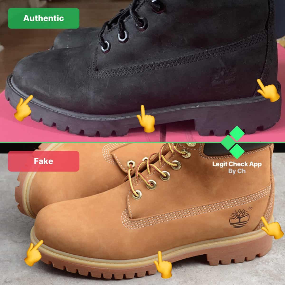 authentic vs fake timberland boots