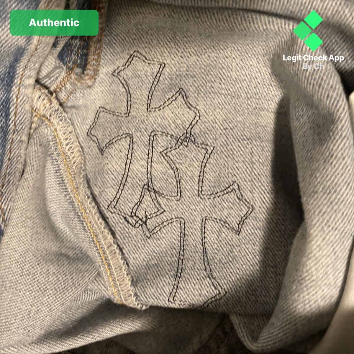 authentic chrome hearts jeans cross