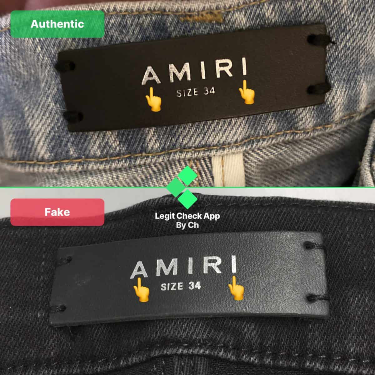 fake vs real amiri jeans